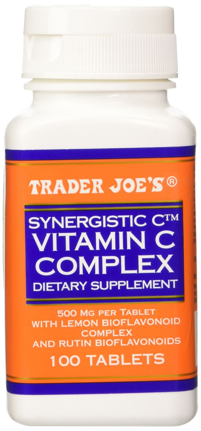 Trader Joe&#39;s Synergistic C Vitamin C Complex 500 Mg with Lemon and Rutin Bioflavonoids, 100 Tablets