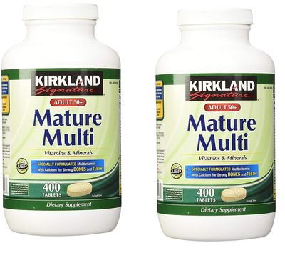 Kirkland Signature Adult 50+ Multi Vitamins &amp; Minerals, 400 Tablets (2 Pack)