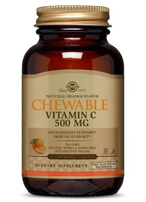 Solgar Vitamin C 500 mg Chewable Tablets, Orange Flavor - 90 Count - Antioxidant &amp; Immune Support - Supports Healthy Skin &amp; Joints - Non GMO, Vegan, Gluten Free, Kosher - 90 Servings