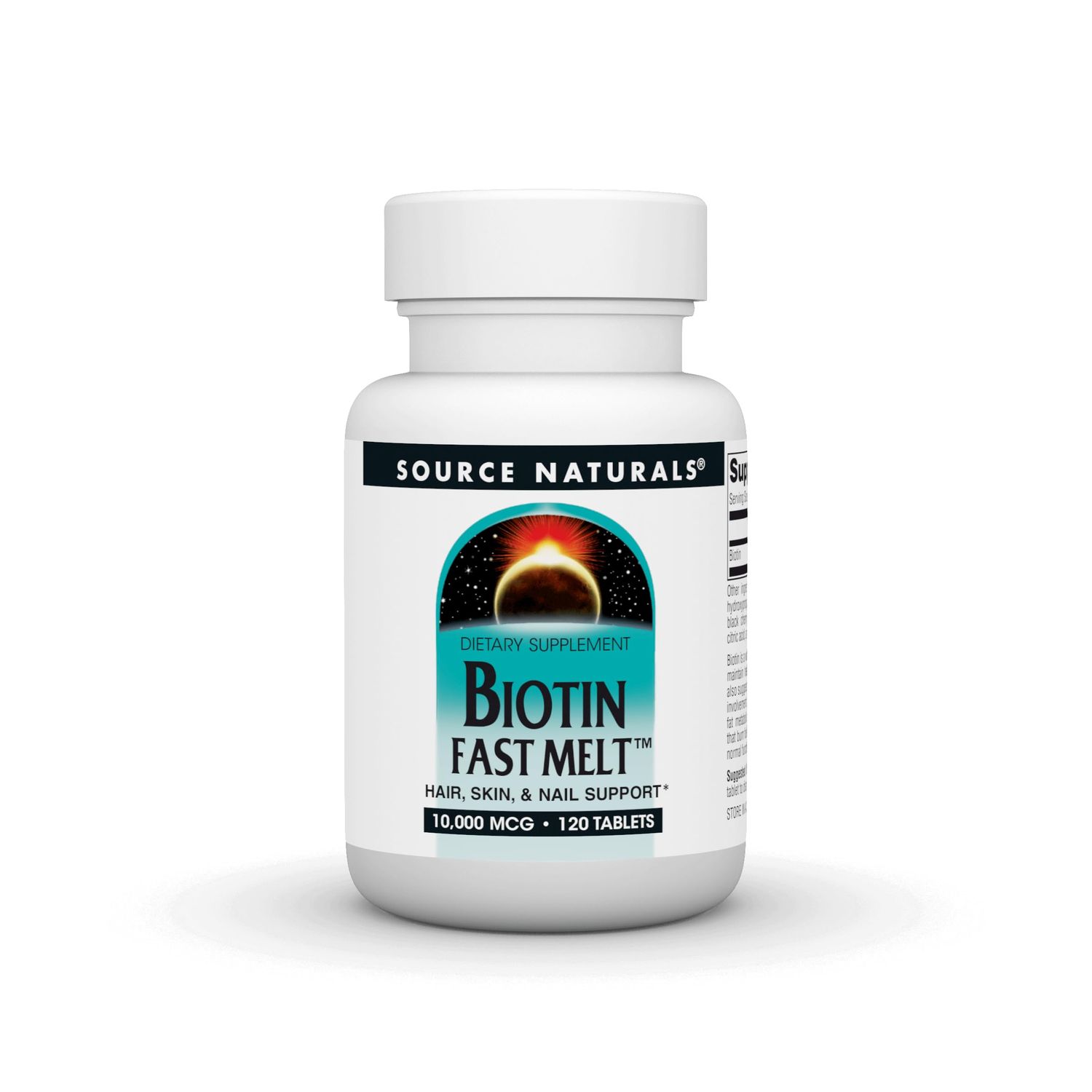 Source naturals Biotin Fast Melt, Hair Skin and Nail Support*, 10,000 mg - 120 Fast Melt Tablets