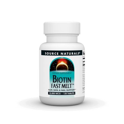 Source naturals Biotin Fast Melt, Hair Skin and Nail Support*, 10,000 mg - 120 Fast Melt Tablets