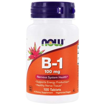 Now Foods Vitamin B-1 (Thiamine), 100 tablets / 100mg (Pack of 2)