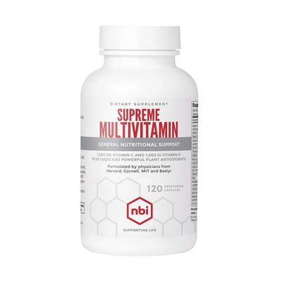 NBI Supreme Daily Multivitamin with Vitamin A, C, D, E, K, B6, and B12 | Multi Mineral Supplement for Men &amp; Women | 120ct Veggie Capsules