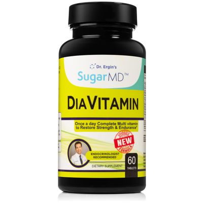 SugarMD Diavitamin Supplement Formula - Multivitamin for Men and Women - Multivitamins and Minerals - 60 Multi Vitamin Tablets - Restore Strength and Endurance - Non-GMO - Gluten-Free