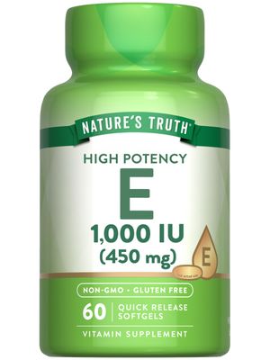 Nature&#39;s Truth Vitamin E Softgels | 1000 IU | 60 Count | Non-GMO &amp; Gluten Free Supplement