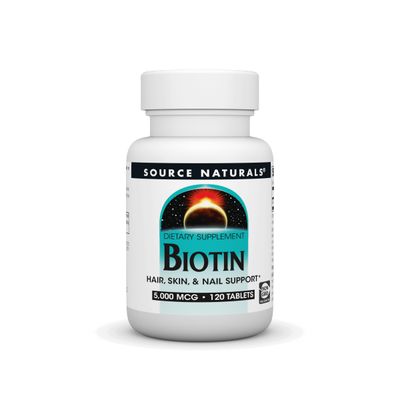 Source Naturals Biotin 5,000mcg Maximum Strength Biotin Deficiency Supplement - 120 Tablets