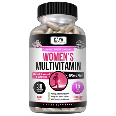 Kaya Naturals Women&#39;s Multivitamin, Overall Healthy Antioxidant, and Immune Support, Vitamins A, D, C, E, Biotin, Folic Acid, &amp; Multi-Mineral, Energy &amp; Metabolism Vitamin Supplement 30 Count