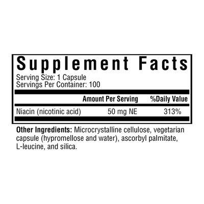Seeking Health Niacin - Supplement with Bioavailable Niacin - Supports Energy Production &amp; Skin Health - Skin Supplement Formula - 50 mg, 100 Capsules