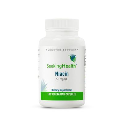 Seeking Health Niacin - Supplement with Bioavailable Niacin - Supports Energy Production &amp; Skin Health - Skin Supplement Formula - 50 mg, 100 Capsules