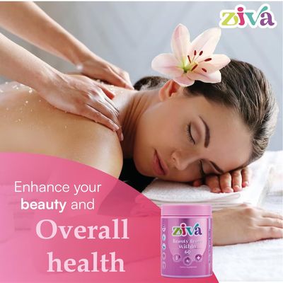 Ziva Gummies - Biotin Hair Skin and Nails Vitamins for Women - Promotes Healthy Hair Growth, Glowing Skin, Strong Nails - 60 Delicious Gummies