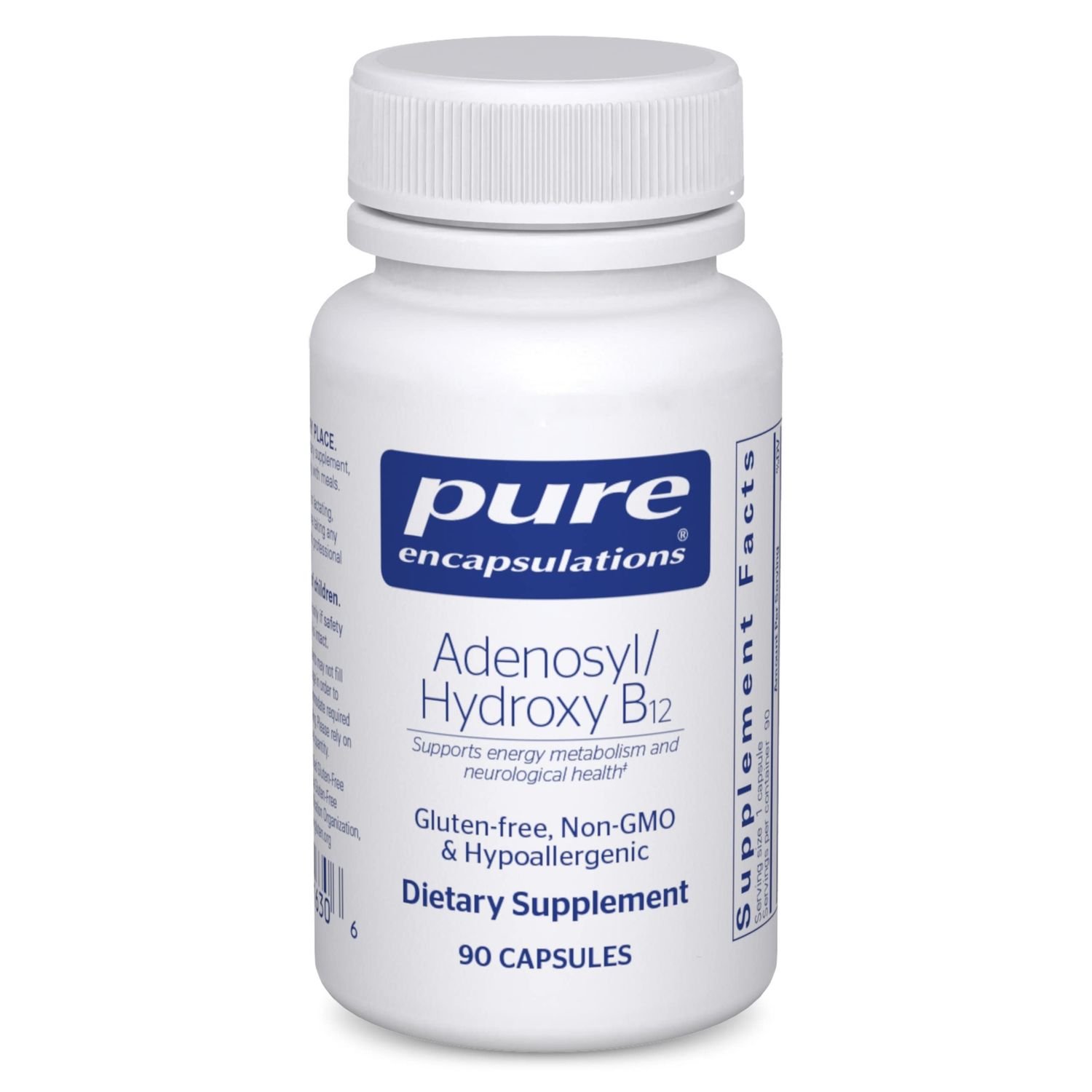 Pure Encapsulations Adenosyl/Hydroxy B12 90&#39;s - High-Potency B Vitamin - for Energy Metabolism &amp; Neurological Support* - Brain Support Supplement* - Vegan &amp; Gluten Free - 90 Capsules