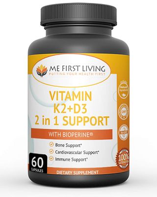 Me First Living Vitamin K2 (MK7) with D3 Supplement Bone and Heart Health Non-GMO Formula 125 MCG Vitamin D3 &amp; 100 MCG Vitamin K2 MK-7 Easy to Swallow Vitamin D &amp; K Complex with Calcium