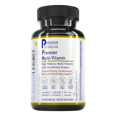 Premier Research Labs Multi-Vitamin: Immune, Brain &amp; Heart Support | with Prebiotics and Postbiotics | Vegan Capsules for Men &amp; Women. Gluten &amp; Soy Free - 120 Plant-Sourced Capsules