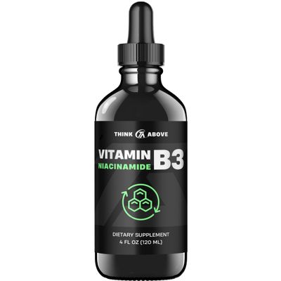Think Above Vitamin B3 Niacinamide Liquid - Non Flush Form of B3 Niacin - Convenient Vitamin B3 Niacinamide Drops for Women and Men - Easy to Swallow 2oz (60ml)