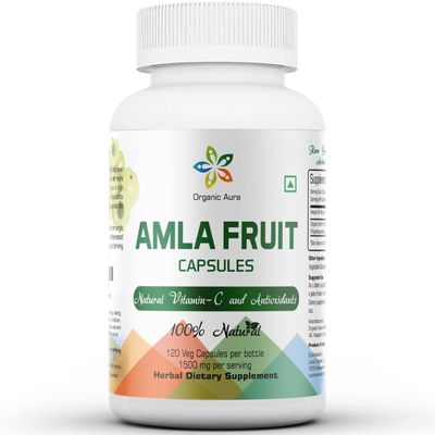 Amla Capsules 1500mg -150 Veg Capsules. Raw and Pure Natural Vitamin C, Naturally Boosts Immunity, Skin Glow, Energy &amp; Abundant Antioxidants. Whole Green SuperFood Nutrition. Non GMO-Gluten Free.