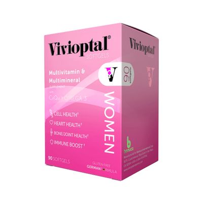 Vivioptal Women 90 Softgels - Multivitamin &amp; Multimineral Supplement - CoQ10 &amp; Omega-3