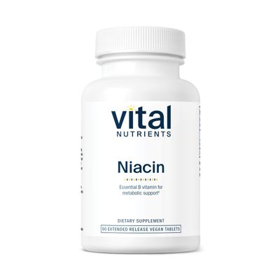 Vital Nutrients Niacin 500mg | Timed-Release Niacin Supplement for Men &amp; Women | Vitamin B3 Supports Heart Health and Protein &amp; Fat Metabolism | Gluten, Dairy, Soy Free | Non-GMO | 90 Tablets
