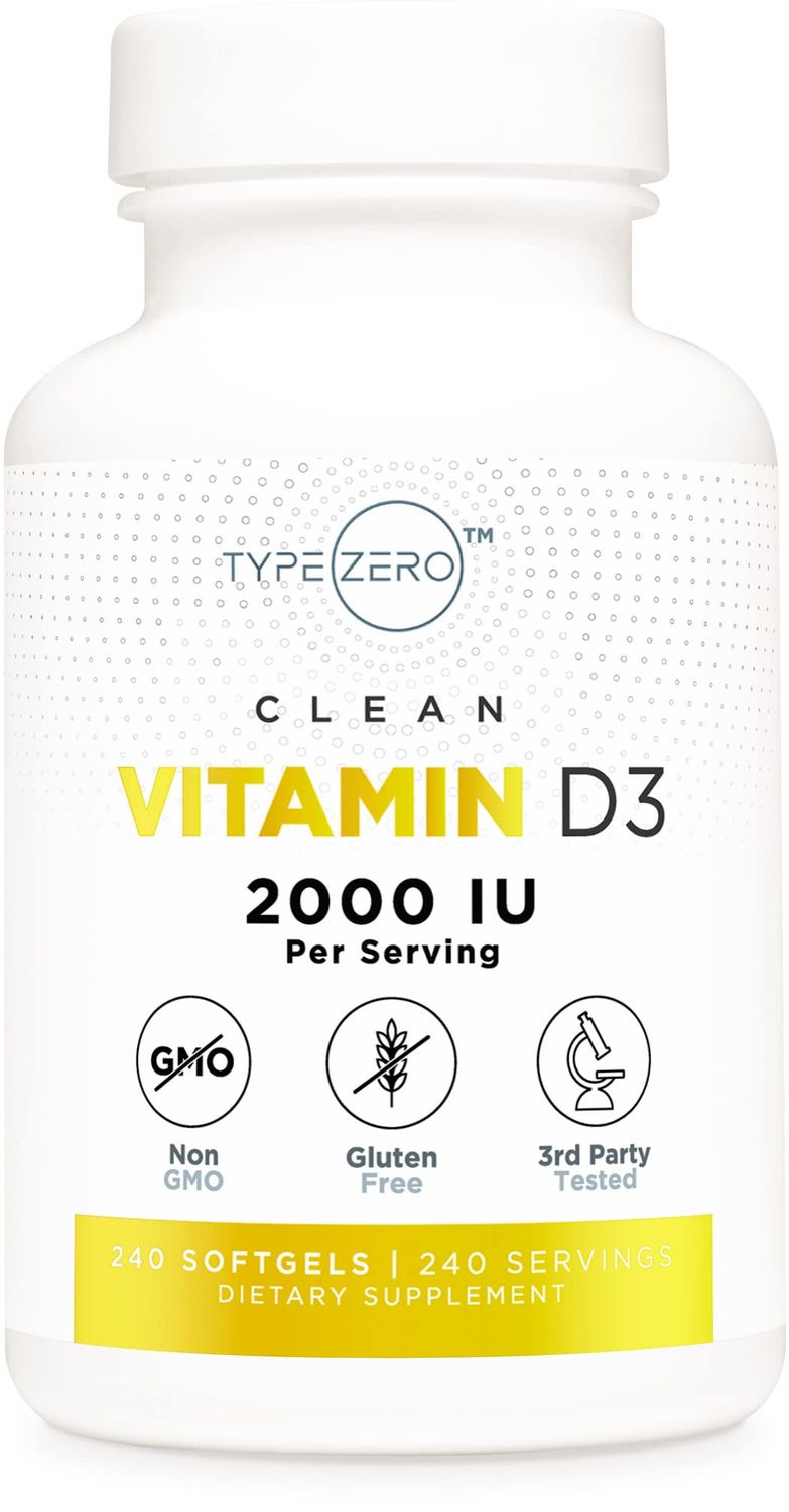 Type Zero Vitamin D3 2000 iu, 240 Softgels - Non-GMO &amp; Gluten Free