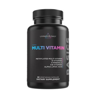 Livingood Daily Methylated Multivitamin for Women &amp; Men, Multi Vitamin - Mineral Supplement Capsules with Iron, B Complex, Selenium, &amp; Zinc - Non-GMO, Gluten-Free, Vegetarian Multi Vitamins for Adults