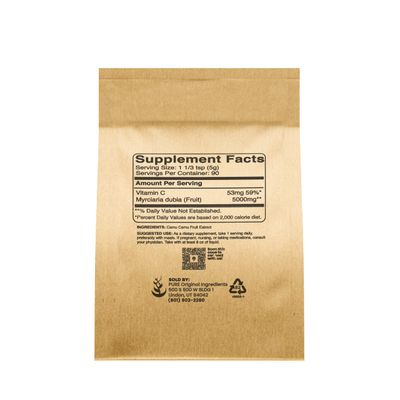 PURE ORIGINAL INGREDIENTS Camu Camu (1lb) Vitamin C, Brazilian Superfood, Lab-Verified, Non-GMO