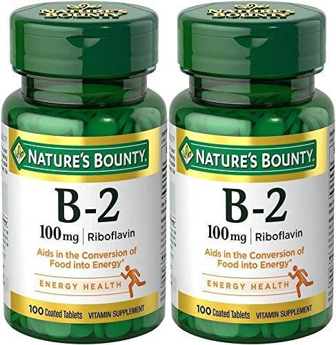 Nature's Bounty, Vitamin B-2, 100 mg, 100 Tablets - Pack of 2