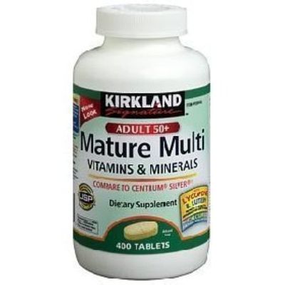 Kirkland Signature Mature Multi Vitamins &amp; Minerals with Lycopene and Lutein 400 Tablets - Compare to Centrum Silver