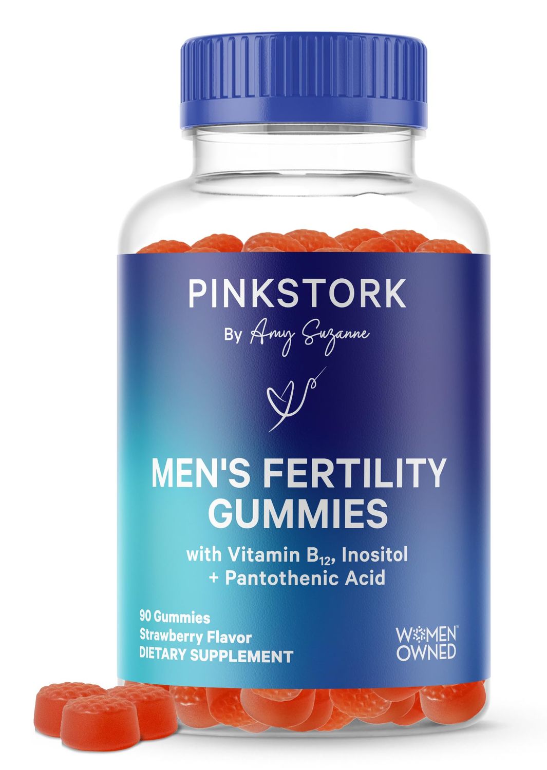 Blue Stork Fertility Supplement Gummies for Men - Male Prenatal Vitamins, Conception Support for Him - Reproductive Health, Hormonal Balance &amp; Motility - 90 Count