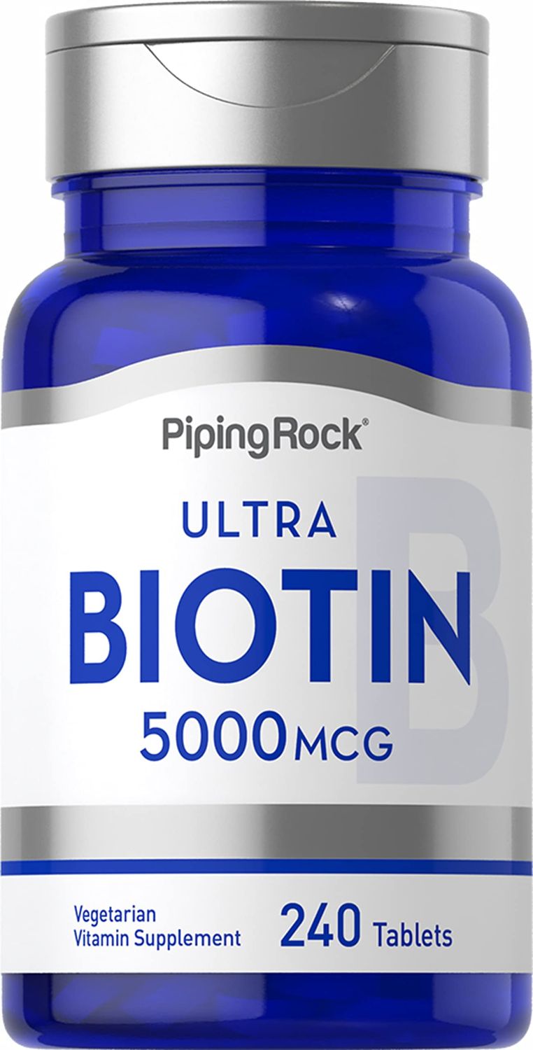 Piping Rock Biotin 5000mcg | 240 Tablets | Beauty Vitamin Supplement | Vegetarian, Non-GMO, Gluten Free