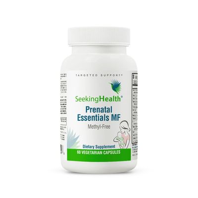 Seeking Health Prenatal Essentials MF - Brain Development &amp; Methylation Support - Methyl-Free Vegetarian Capsules with Selenium, Vitamin B6, Zinc &amp; Vitamin B12-60 Capsules