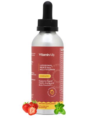 Vitaminally Liposomal Men&#39;s 50+ Liquid Multivitamin Drops | Non-GMO | Sugar Free | Gluten Free | 30 Day Supply | 3 FL Oz | Supports Brain Health, Immunity and Energy Production