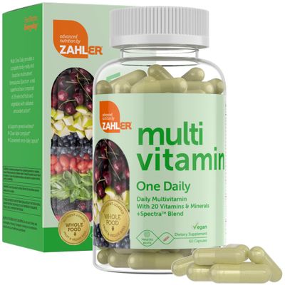 Zahler - One Daily Vegan Multivitamins for Women &amp; Men (60 Count) Kosher Vegan Multivitamin - Essential Vitamins &amp; Minerals with Whole Food Spectra Blend - Vegetarian and Vegan Vitamins for Adults