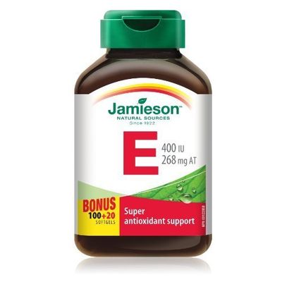 JamiesonVitamin E 400 IU . Bonus Size 100+20 Softgels - Super Antioxidant Support by Jamieson