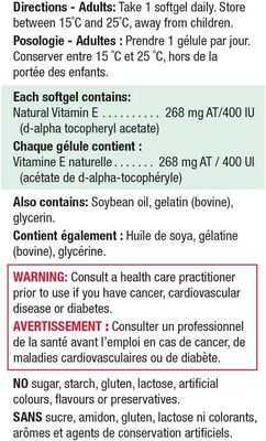 JamiesonVitamin E 400 IU . Bonus Size 100+20 Softgels - Super Antioxidant Support by Jamieson