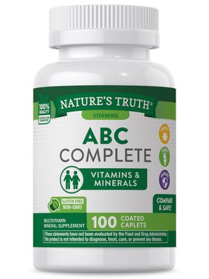 Nature&#39;s Truth Adult ABC Complete Multivitamin for Men and Women | 100 Caplets | Non-GMO &amp; Gluten Free