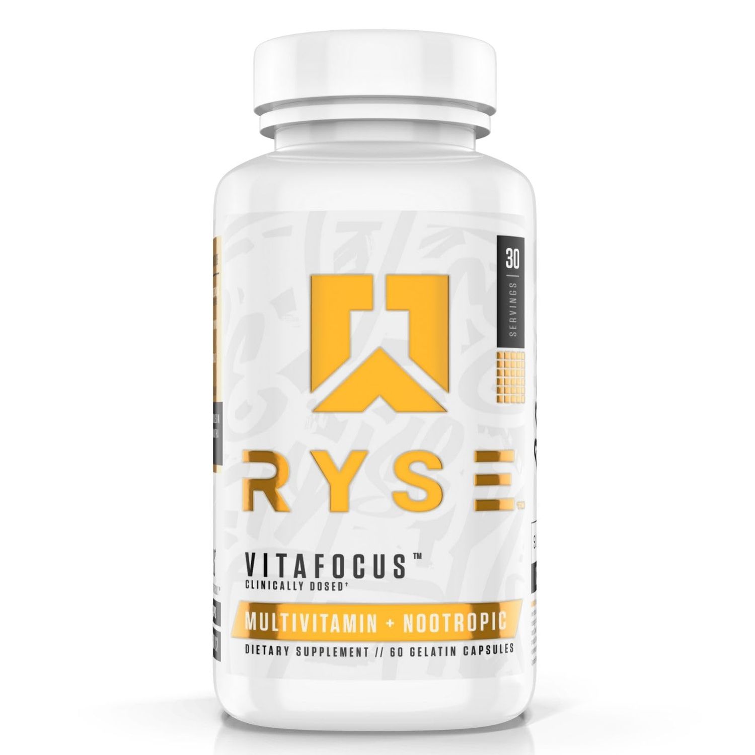 RYSE Core Series VitaFocus | Multivitamin + Nootropic | Total Brain &amp; Body Support | with 13 Essential Vitamins &amp; 8 Essential Minerals | 60 Capsules