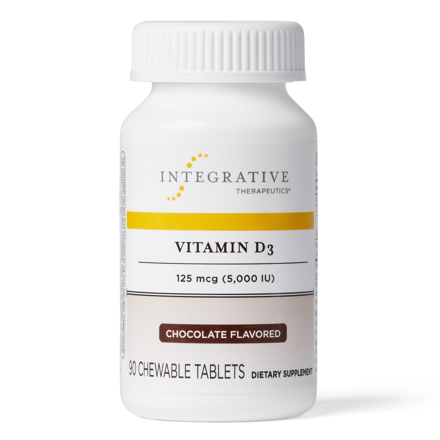 Integrative Therapeutics Vitamin D3 125 mcg - 5,000 IU - Immune Support Supplement* - Healthy Bone Support* - Gluten Free - 90 Chocolate Flavored Chewables