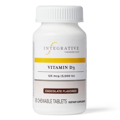 Integrative Therapeutics Vitamin D3 125 mcg - 5,000 IU - Immune Support Supplement* - Healthy Bone Support* - Gluten Free - 90 Chocolate Flavored Chewables