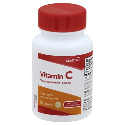 LEADER Vitamin C 500 mg Dietary Supplement, 100 Tablets
