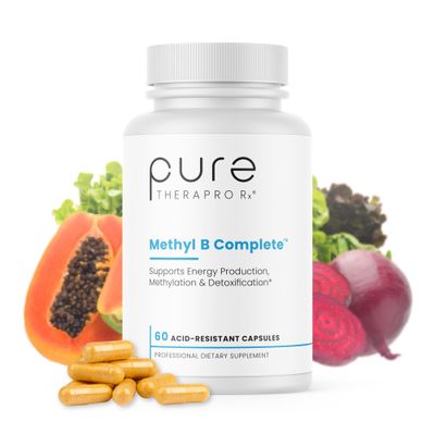 Methyl B Complete - 60 Vegetable Capsules | Optimal Methylation Support Supplement with Quatrefolic 5-MTHF (Active folate), Methylcobalamin (Active B12), B2, B6, and TMG | Pharmaceutical Grade
