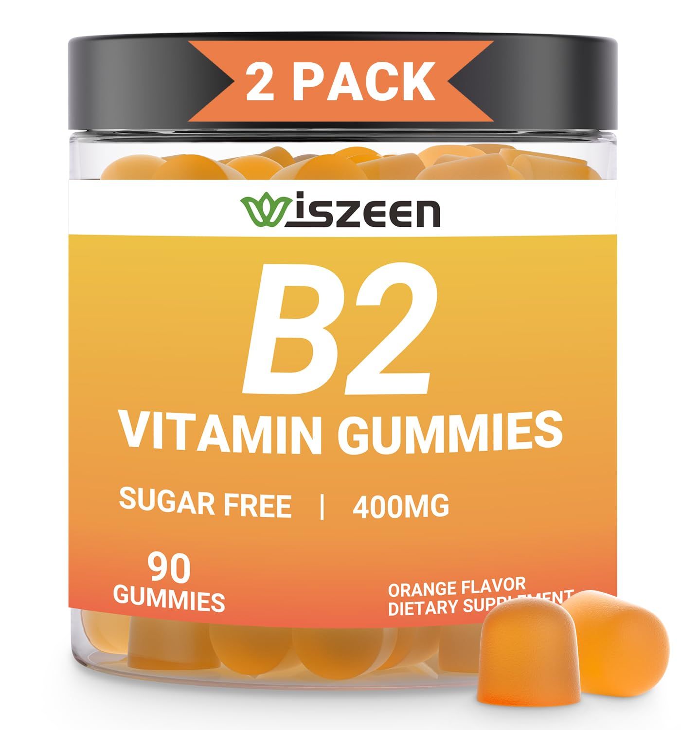 Wiszeen Vitamin B2 Gummies - Riboflavin 400mg Supplement for Kids &amp; Adults - B2 Riboflavin Gummies B2 Vitamins with Magnesium, CoQ10