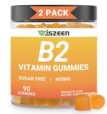 Wiszeen Vitamin B2 Gummies - Riboflavin 400mg Supplement for Kids &amp; Adults - B2 Riboflavin Gummies B2 Vitamins with Magnesium, CoQ10