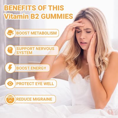Wiszeen Vitamin B2 Gummies - Riboflavin 400mg Supplement for Kids &amp; Adults - B2 Riboflavin Gummies B2 Vitamins with Magnesium, CoQ10