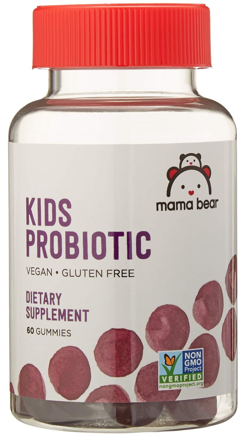 Amazon Brand - Mama Bear Vegan Probiotic, Berry, 60 Gummies, 1 Billion CFU per Gummy