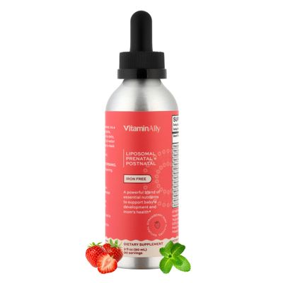 Vitaminally Liposomal Liquid prenatal+ Postnatal - Iron Free | Sugar Free | Non-GMO | Gluten Free| Supports Baby Development and Moms Health Throughout The Pregnancy and Nursing