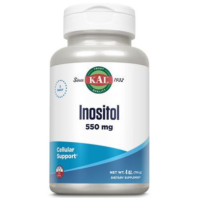 KAL Inositol Powder 550mg, Brain Health, Nervous System &amp; Mood Support Supplement, Cellular Health Support, Enhanced Absorption Formula, Easy to Mix, Approx. 207 Servings, 4oz