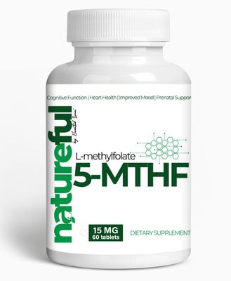 Natureful L Methylfolate 15mg - 60 Tablets, Professional Strength Vitamin B9 Folate Supplement, 5-MTHF Supports Brain, Mood, Methylation, Nerve Health, Fetal Development - Bioactive Form