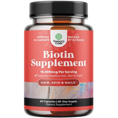 Pure + Potent Biotin Vitamins - Promotes Hair Growth + Prevents Hair Loss - Introduces Better Skin + Hair + Nails - Natural Supplement for Men and Women- Helps Promote Faster Metabolism