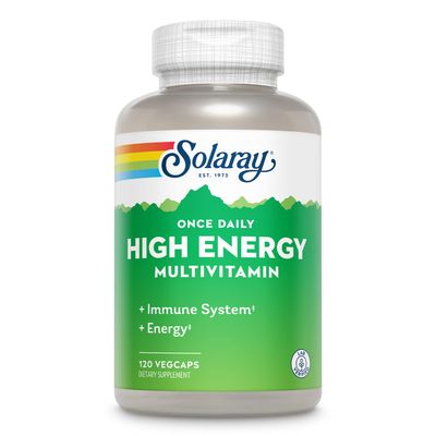 SOLARAY Once Daily High Energy Multivitamin for Women and Men - Energy Supplements - Immune Support w/Vitamin C, A, D and E, Vitamin B Complex, Trace Minerals, 60-Day Guarantee, 120 Serv, 120 VegCaps