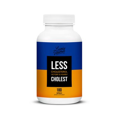LIVELY VITAMIN CO. Less Cholest - Balanced Cholesterol &amp; Circulatory Health - Statin Free - Red Yeast Rice - Bergamot - Resveratrol - CoQ10 - Gluten, Dairy, Soy-Free - 180 Vegan Capsules