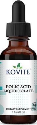 Kovite Kosher Folic Acid 400 mcg Drops Alcohol Free - 1 oz. 100% Vegetarian